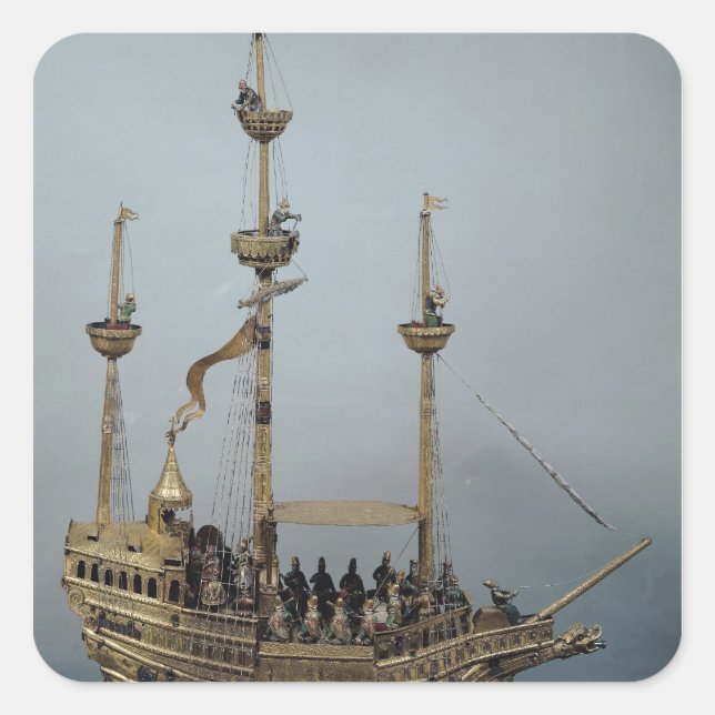 Die Charles V-Uhr Quadratischer Aufkleber (Vorderseite)