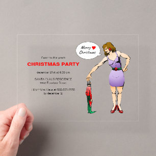 Die charmante Weihnachtsfeier der Frau Acryleinladungen