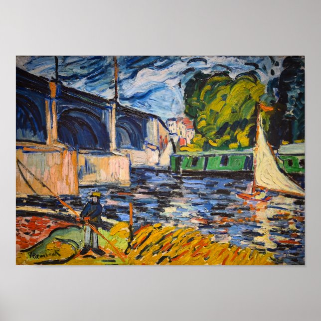 Die Chatou-Brücke | Maurice de Vlaminck | Poster (Vorne)