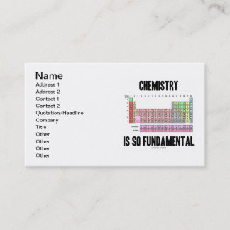 Die Chemie ist so grundlegend (Periodische Tabelle Visitenkarte