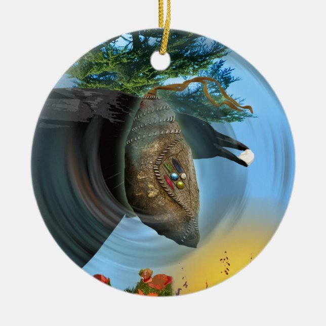 Die Cherokee Puppe Keramik Ornament (Vorne)