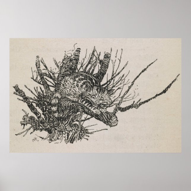 Die Cheshire-Katze im Baum Arthur Rackham Poster (Vorne)