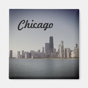 Die Chicago-Skyline mit Nebelfilter Magnet