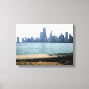 Die Chicago-Skyline vom See aus gesehen Leinwanddruck