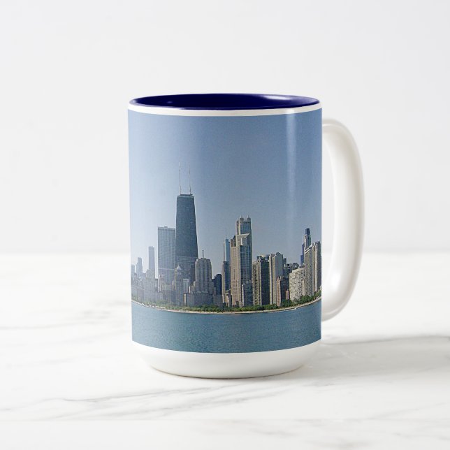 Die Chicagoer Skyline Zweifarbige Tasse