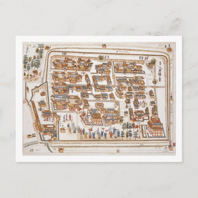 Die chinesische Fabrik in der Straße von Teng-chan Postkarte (Vorderseite)