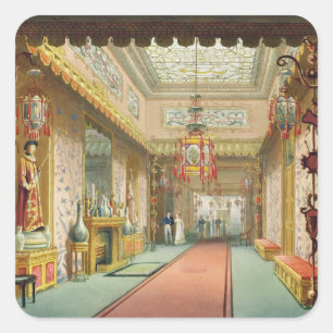 Die Chinesische Galerie, aus "Ansichten des Royal Quadratischer Aufkleber