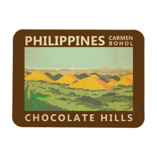 Die Chocolate Hills Philippinen Vintage  Magnet