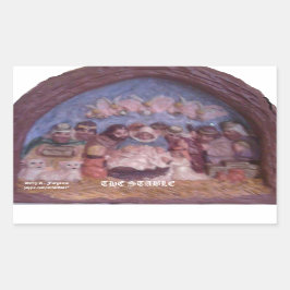 "DIE CHRISTMAS STABIL" RECTANGULAR STICKER