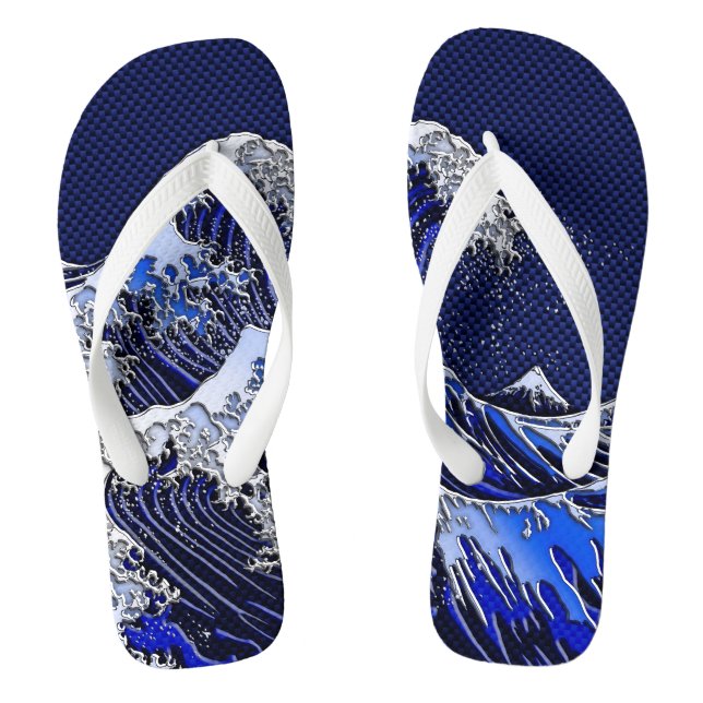 Die Chromfaser-Stile der Great Hokusai Wave Flip Flops (Fußbett)