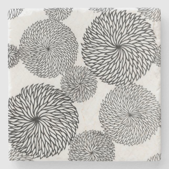 Die Chrysanthemen der japanische Schule Steinuntersetzer (Vorderseite)