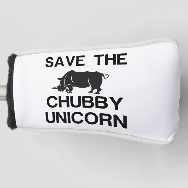 DIE CHUBBY UNICORN RHINO gerettet Golf Headcover (Vorderseite)