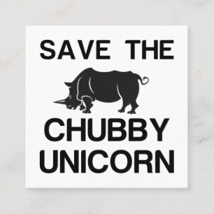 DIE CHUBBY UNICORN RHINO gerettet Quadratische Visitenkarte