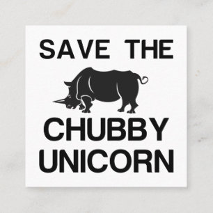 DIE CHUBBY UNICORN RHINO gerettet Telefonnummerkarte