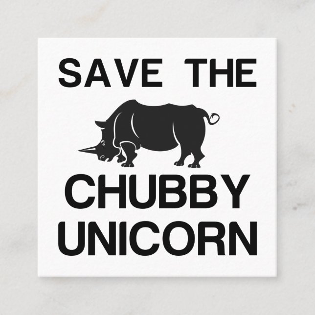 DIE CHUBBY UNICORN RHINO gerettet Telefonnummerkarte (Vorderseite)