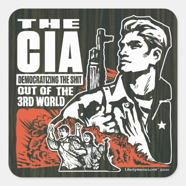 Die CIA demokratisiert das 3. Welt-Sticker-Set Quadratischer Aufkleber (Vorderseite)