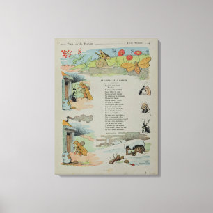 Die Cicada und die Ameise aus den Fabeln Leinwanddruck