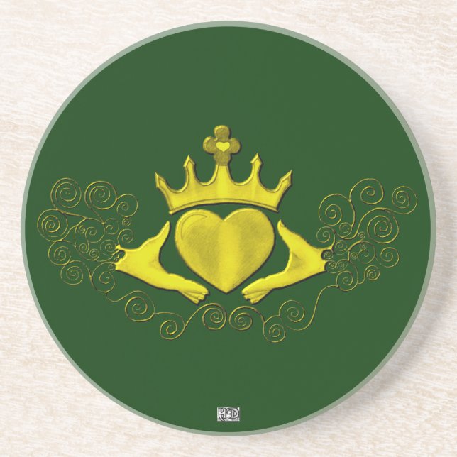 Die Claddagh (Gold) Getränkeuntersetzer (Vorne)