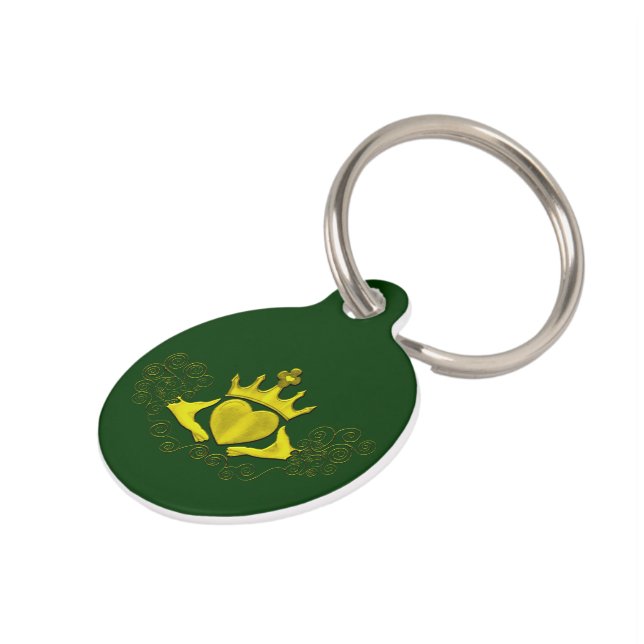 Die Claddagh (Gold) Haustiermarke (Seite)