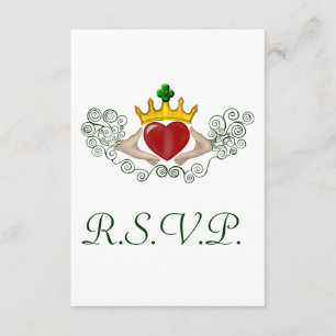 Die Claddagh R.S.V.P-Karte (Vollfarbe) RSVP Karte