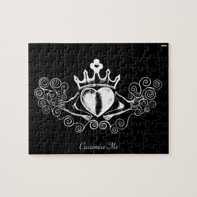 Die Claddagh (weiß) Puzzle (Horizontal)