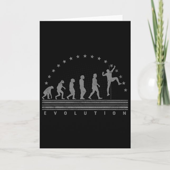Die Climbing Evolution Retro Bouldering Männer Kle Karte (Vorderseite)
