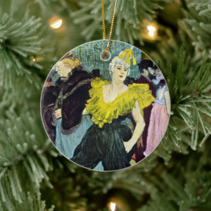 Die Clownesse (Clown) Cha-U-Kao von Toulouse Lautr Keramik Ornament