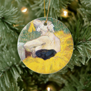 Die Clownesse (Clown) Cha-U-Kao von Toulouse Lautr Keramik Ornament