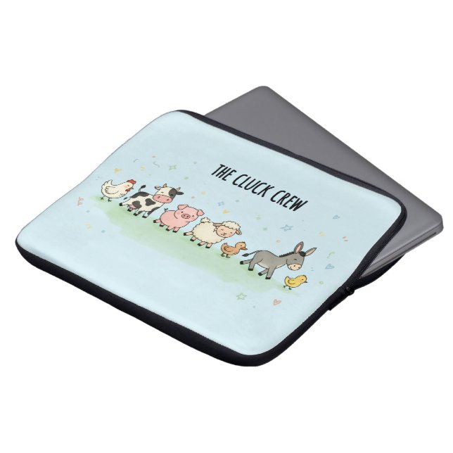 "Die Cluck-Crew" Laptopschutzhülle (Vorne Oben)