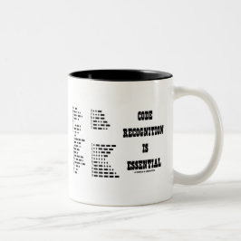 Die Codeerkennung ist unerlässlich (Morse-Code) Zweifarbige Tasse