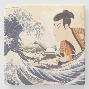 Die Collages der Great Wave Ukiyoe Steinuntersetzer