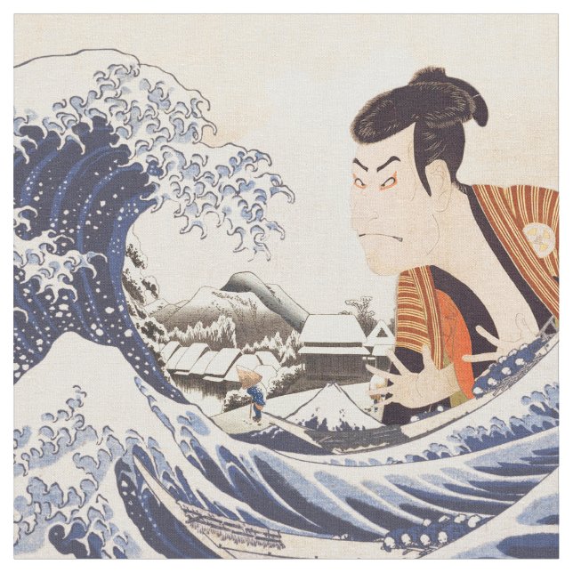 Die Collages der Great Wave Ukiyoe Stoff (Nahaufnahme)