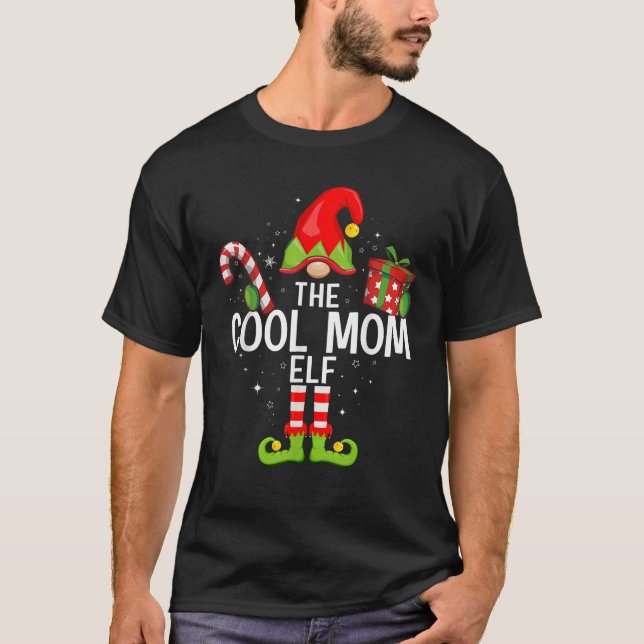 Die Coole Mama Elf Familie Weihnachten Pajama Xmas T-Shirt (Vorderseite)