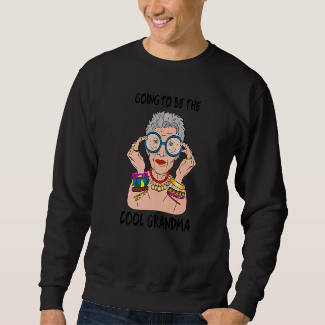 Die Coole Oma Granny Kindergeburt Gra Sweatshirt (Vorderseite)