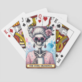 Die Coole Oma Tarot Card, die Karten spielt Spielkarten
