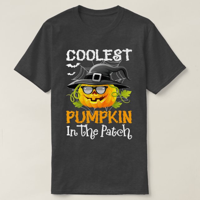 Die Coolste Kürbis im Patch Halloween Costu T-Shirt (Design vorne)