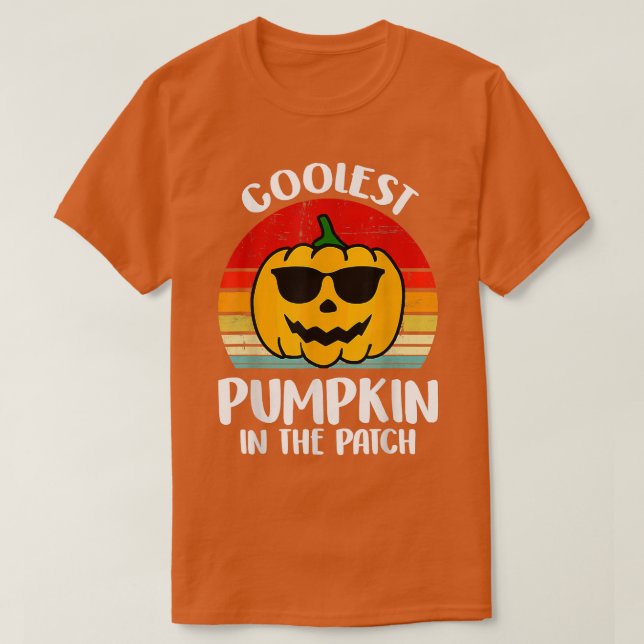 Die Coolste Kürbis im Patch Halloween Costu T-Shirt (Design vorne)