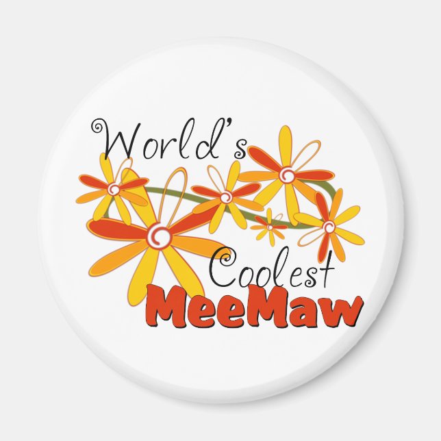 Die Coolste Meemaw der Blumenwelt Magnet (Vorne)
