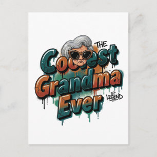 Die Coolste Oma Aller Zeiten Coole Cartoon-Graffit Postkarte