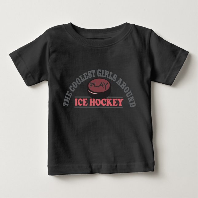 Die Coolsten Girls um Eishockey Baby T-shirt (Vorderseite)
