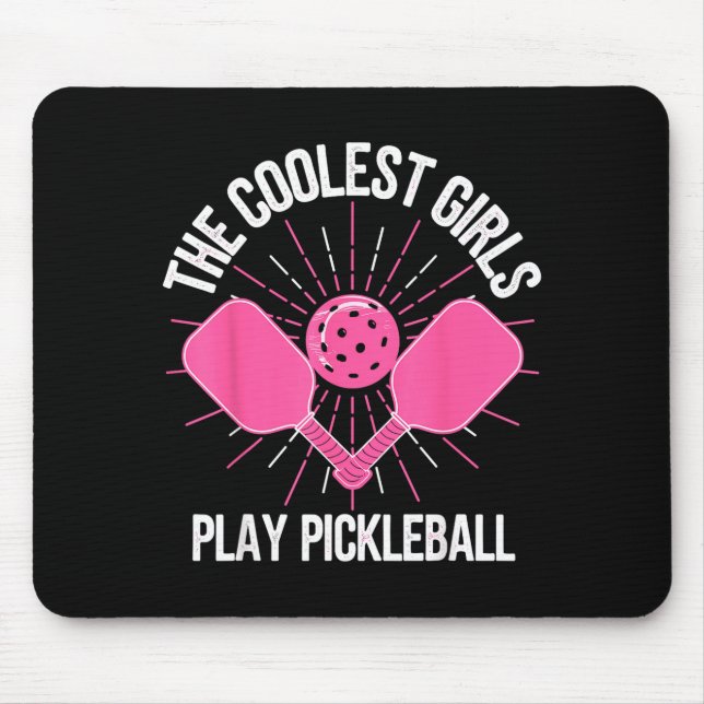 Die coolsten Mädchen spielen Pickleball lustiges P Mousepad (Vorne)