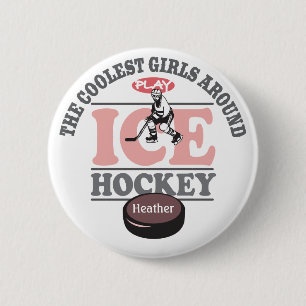 Die coolsten Mädchen um Spiel-Eis-Hockey Button