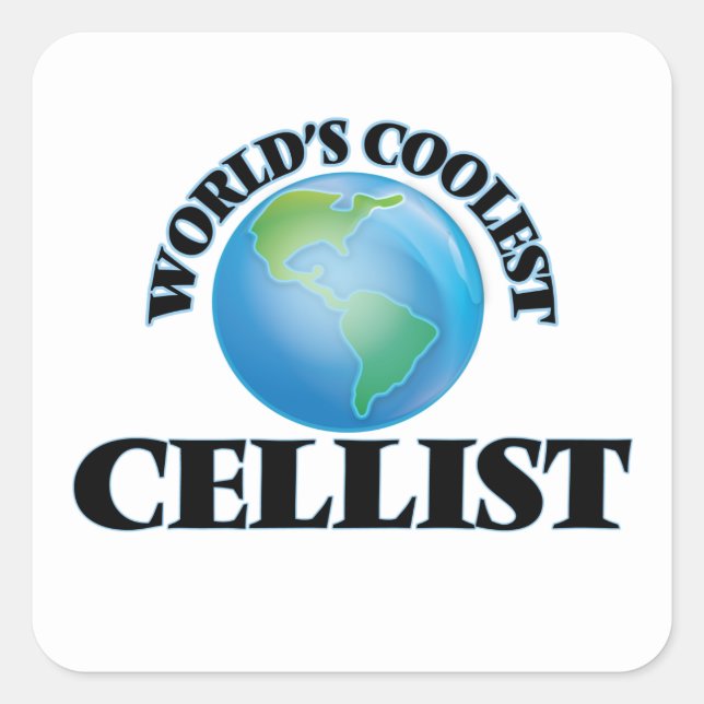 Die coolstste Cellist der Welt Quadratischer Aufkleber (Vorderseite)