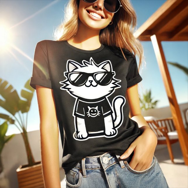 Die Coolstste Katze der Welt mit Sonnenbrille Blac T-Shirt (Von Creator hochgeladen)