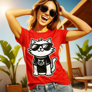 Die Coolstste Katze der Welt mit Sonnenbrille Rot T-Shirt