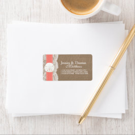 Die Coral Sand Dollar Beach Wedding Collection Adressaufkleber