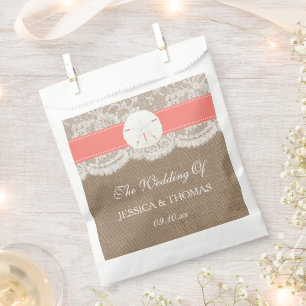 Die Coral Sand Dollar Beach Wedding Collection Geschenktütchen