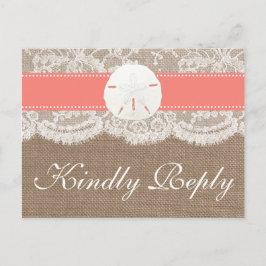 Die Coral Sand Dollar Wedding Collection UAWG Einladungspostkarte