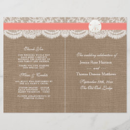 Die Coral Sand Dollar Wedding Programme
