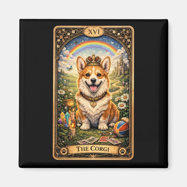 Die Corgi-Tarotkarte Magnet (Vorne)